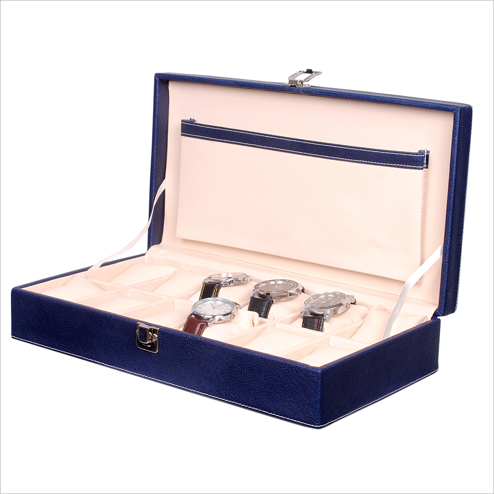 Cases Fico Blue Watch Box For 12 Watches