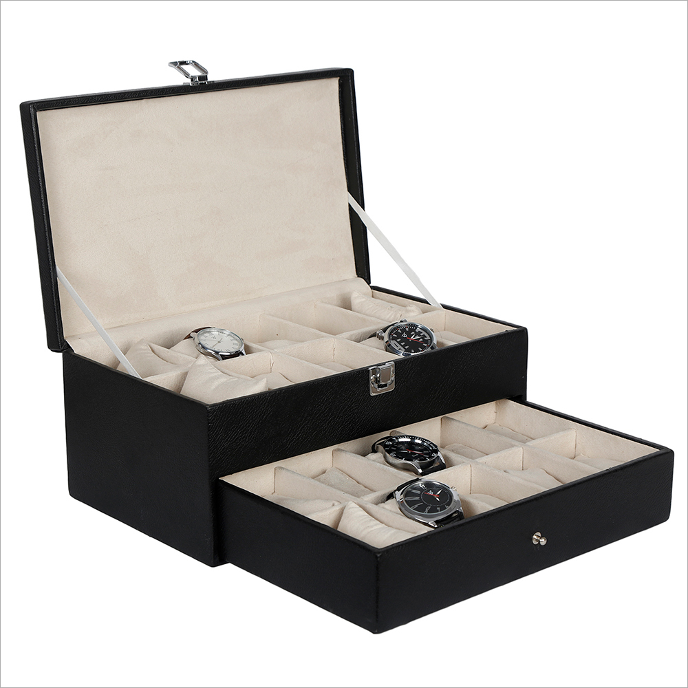 Cases Hard Craft Black Watch Box For 20 Watches