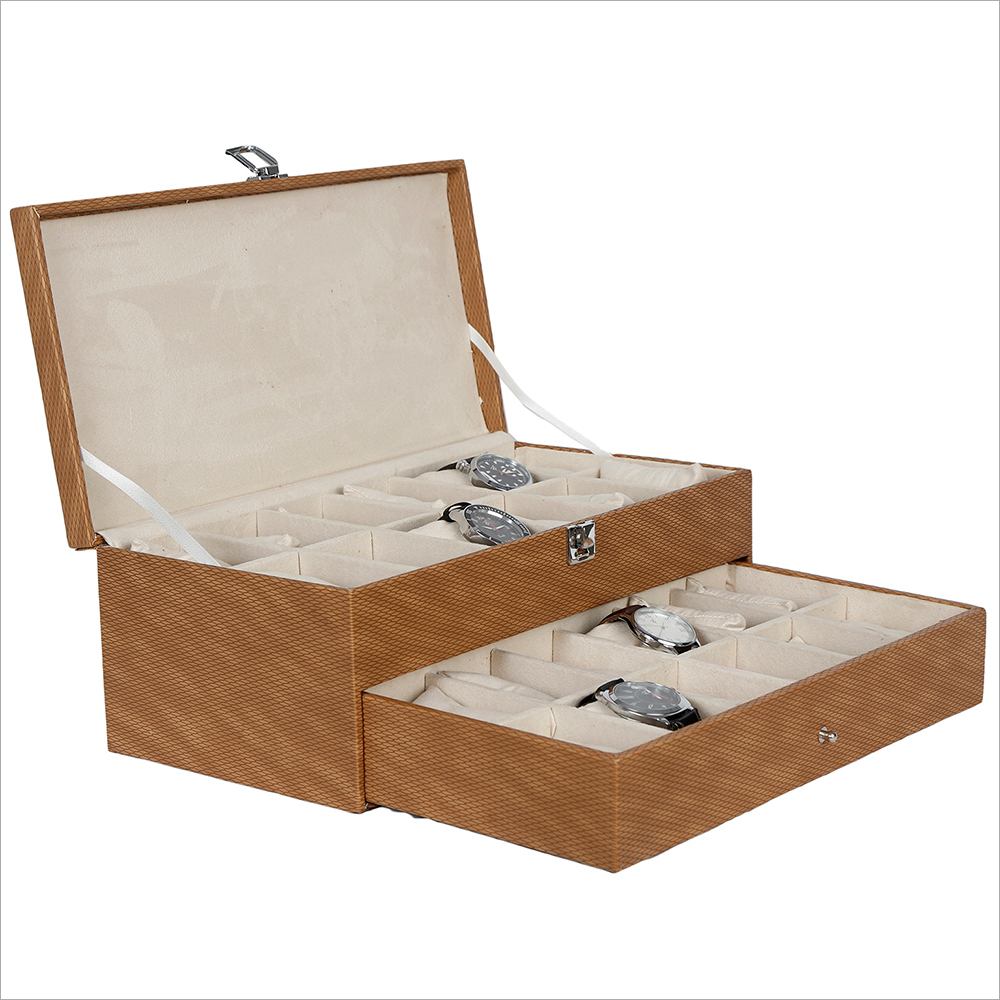 Cases Hard Craft Brown Watch Boxes For 24 Watchs