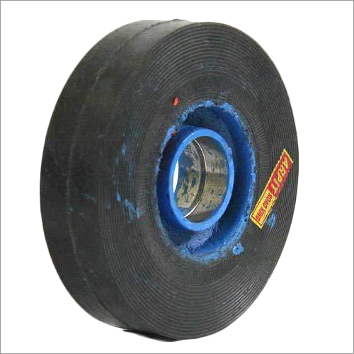 Floor Polishing Machine Rubber Wheel - Rubber Bonded Cast Iron, Size 8x2 Inches | Non-marking, Shock Absorbing, Solid Tire Design, Industrial Use