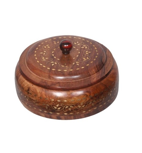 देसी कारीगर पीतल वर्क यूटिलिटी बॉक्स-छोटा 6" व्यास