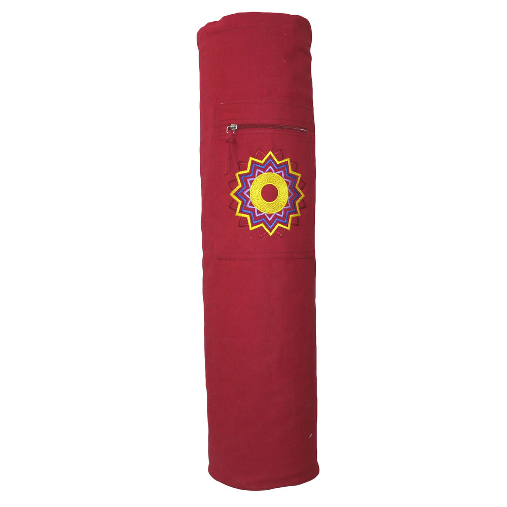 YMB045 Mat Bag (Drawstring) Single Chakra - Dyed Cotton Canvas 75x19 cm, Red | Eco-Friendly, Organic Material Available, Custom Logo Option