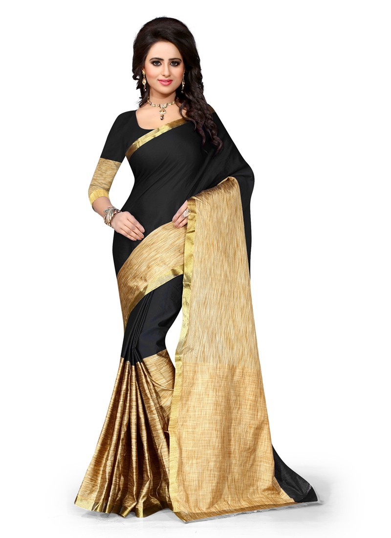 Plain Designer Pink & Beige Silk Lovely Saree