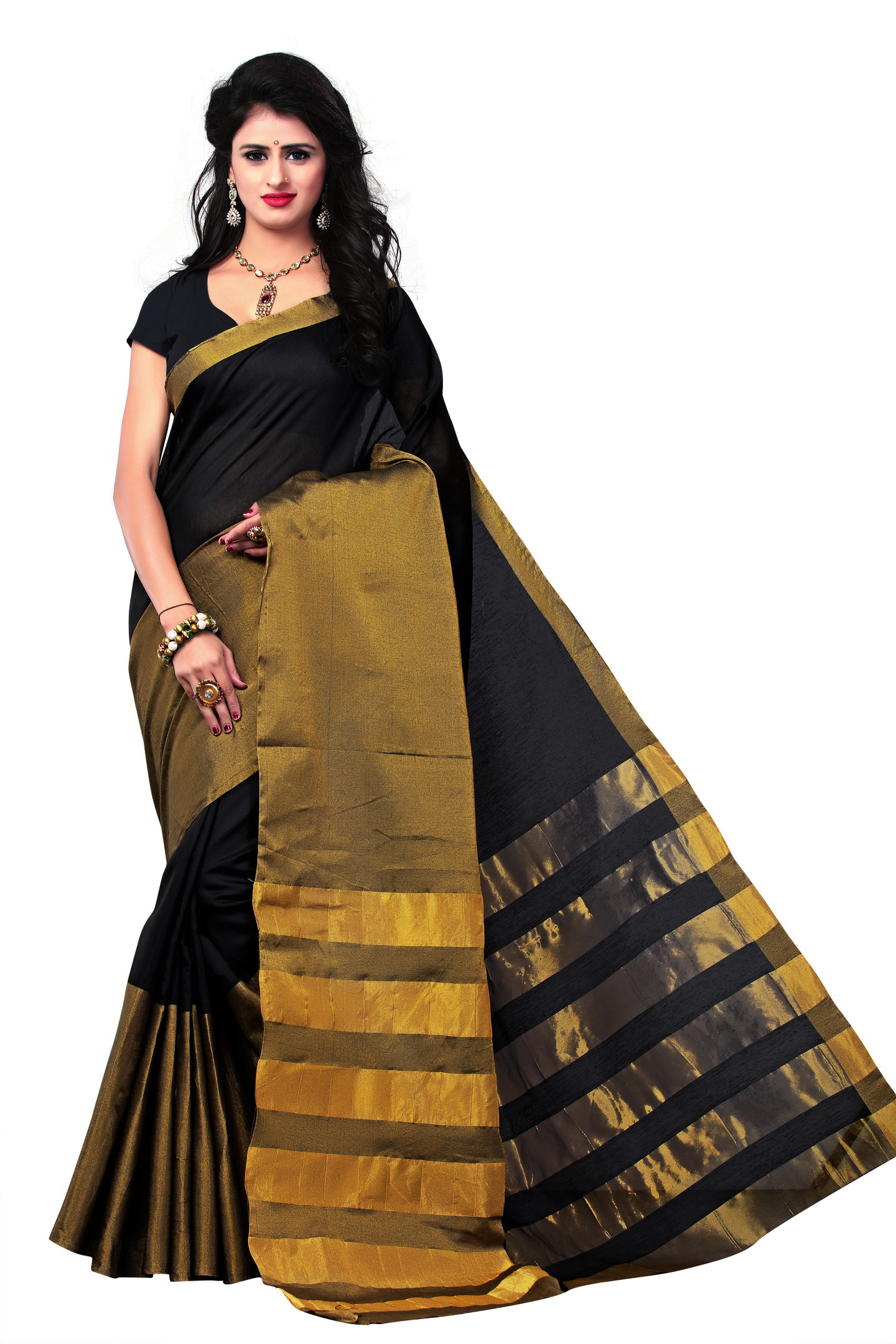 Plain Designer Pink & Beige Silk Lovely Saree