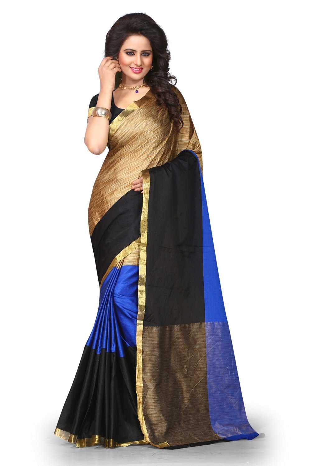 Plain Designer Pink & Beige Silk Lovely Saree
