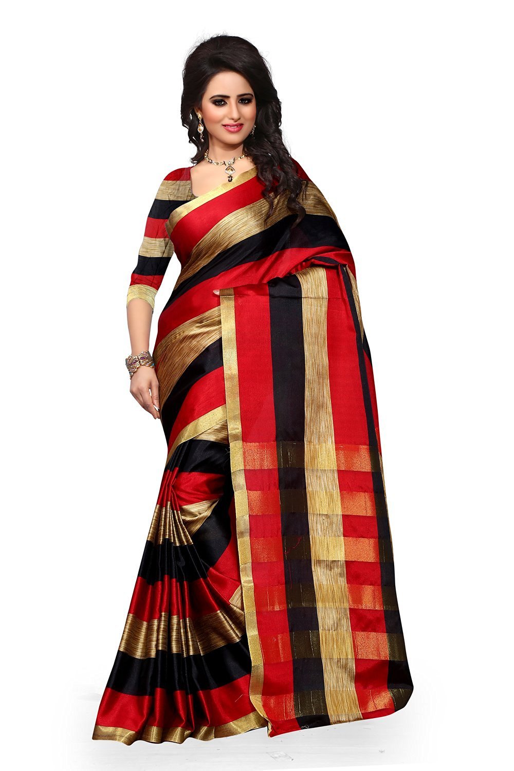 Plain Designer Pink & Beige Silk Lovely Saree