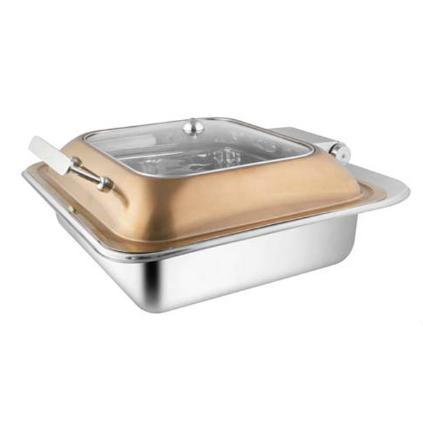 Square Rose Gold Glass Chafer