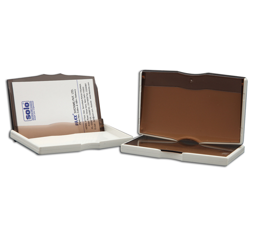 Business Card Pocket - Transparent Brown | Elegant Design for 20-40 Cards, Desktop Stand Feature, Perfect for Personal Use & Corporate Gifting