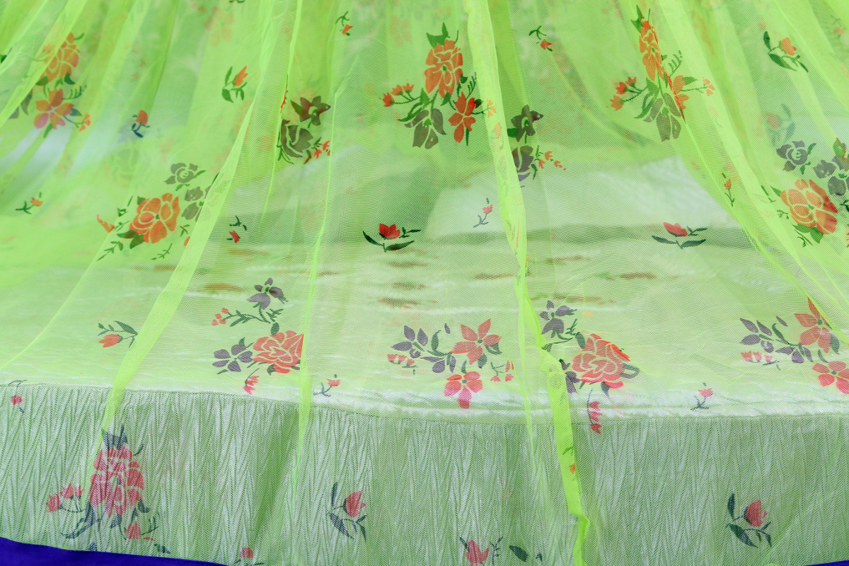 Round Shaped Mosquito Net - Blue, Full Size | Superior Finish, Easy To Install, Strong Design, Optimum Tensile Strength