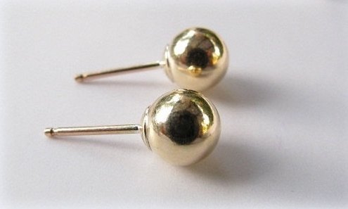 Gold Plated Stud Earring - Sterling Silver, 8mm Stone Size, Elegant Party Accessory