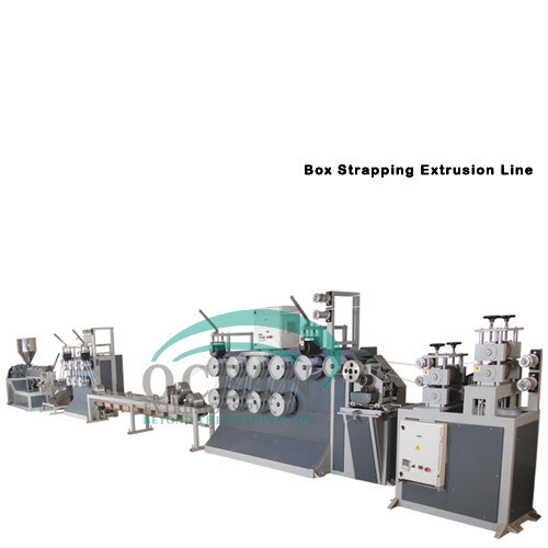 Box Strapping Extrusion Line - PET, PP Material | Automatic, PLC Control System, White & Blue Color, Max Capacity 100 KG/HR