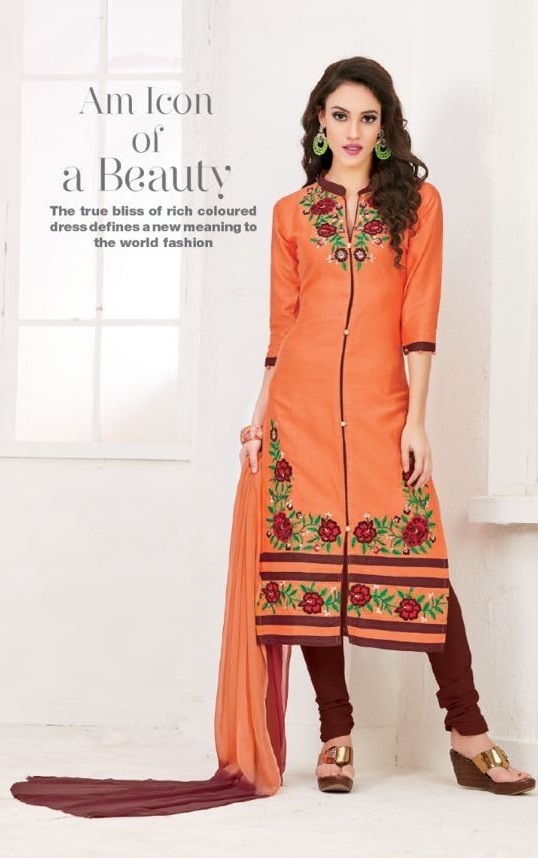 Pink Cotton Stylish Embroidered Suit