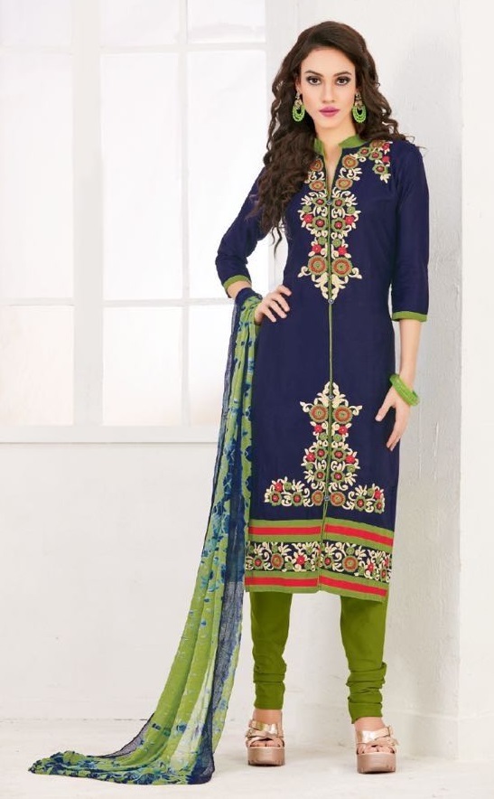 Pink Cotton Stylish Embroidered Suit