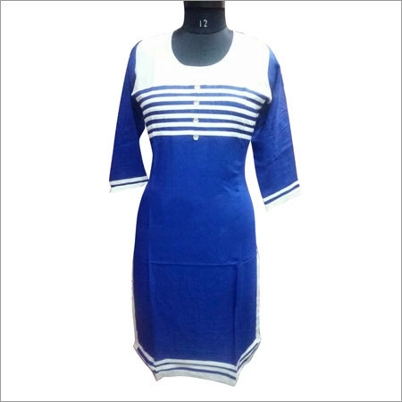 Ladies Blue Print Kurti