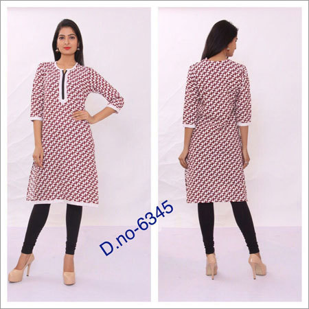 Check Printed Ladies Kurti