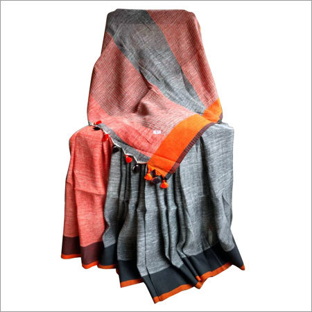 लिनन हैंडलूम डुपियॉन साड़ी