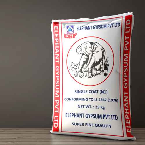 Single Coat (N1) - Natural Gypsum, 25 kg, Ivory White, Dry Bulk Density: 760 kg/m³, Easy Workability, Smooth Surface Finish