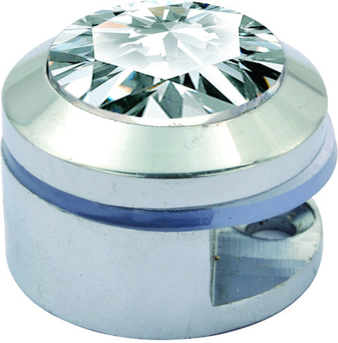 Mirror Fancy Full Crystal Glass Fitting - Metal, Round | For Glass Fitting, Durable Design and Elegant Aesthetic
