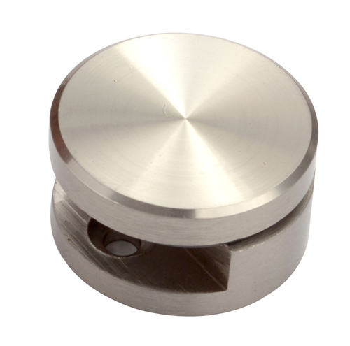 Mirror Fancy Full Glass Fitting - Round Design | Nickel Finishing, Durable Brass Material for Elegant Glass Installation