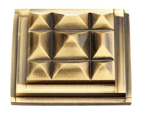 Brass Pyramid Fancy Type Mirror Cap - Metal, Square Shape | Mirror Cap for Glass Fitting