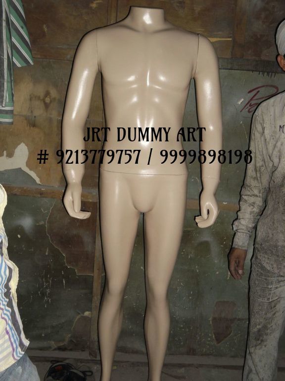 Gents Headless Mannequin - Fiberglass Full Body, Steel Base, White Color | Adult Male, Fixed Pose, Cloth And Wig Free