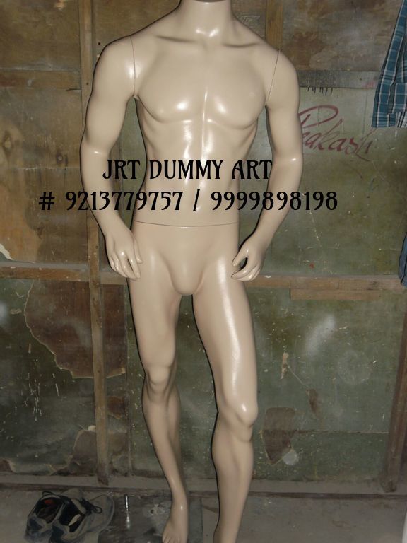 Gents Headless Mannequin - Fiberglass Full Body, Steel Base, White Color | Adult Male, Fixed Pose, Cloth And Wig Free