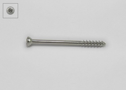 Cancellous Screw - 4mm Silver, Medical Grade Bone Implant for Fracture Treatment