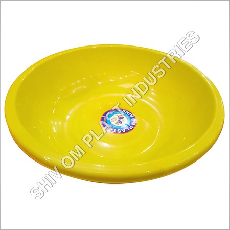 Yellow Plastic Tub - Vergine Plastic, 406.4 Mm Length, 400 G Weight | Sturdy, Abrasion Resistant, Tapered Design For Easy Stacking