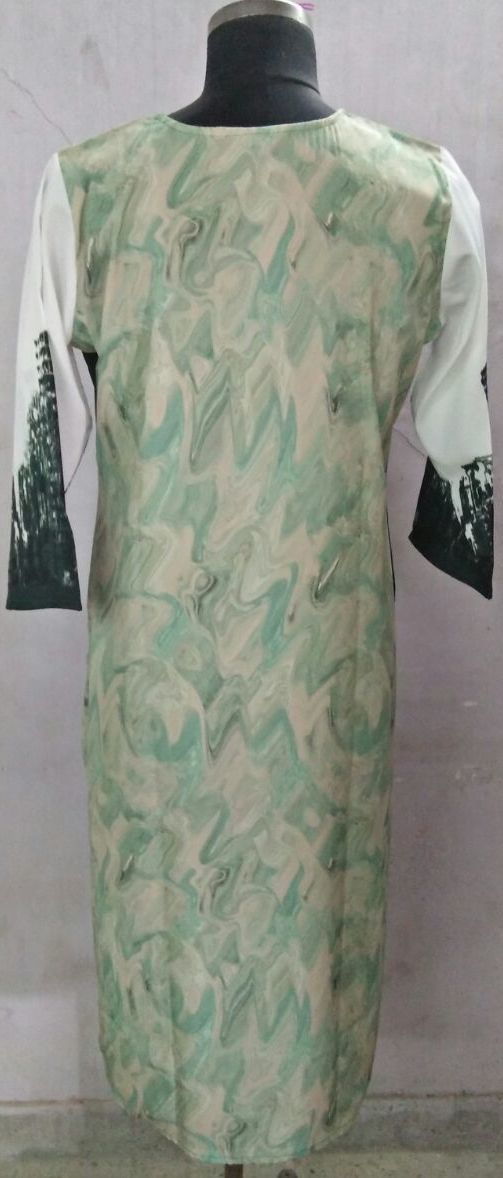 Bottle Green Build Morden Digitel Print Kurti