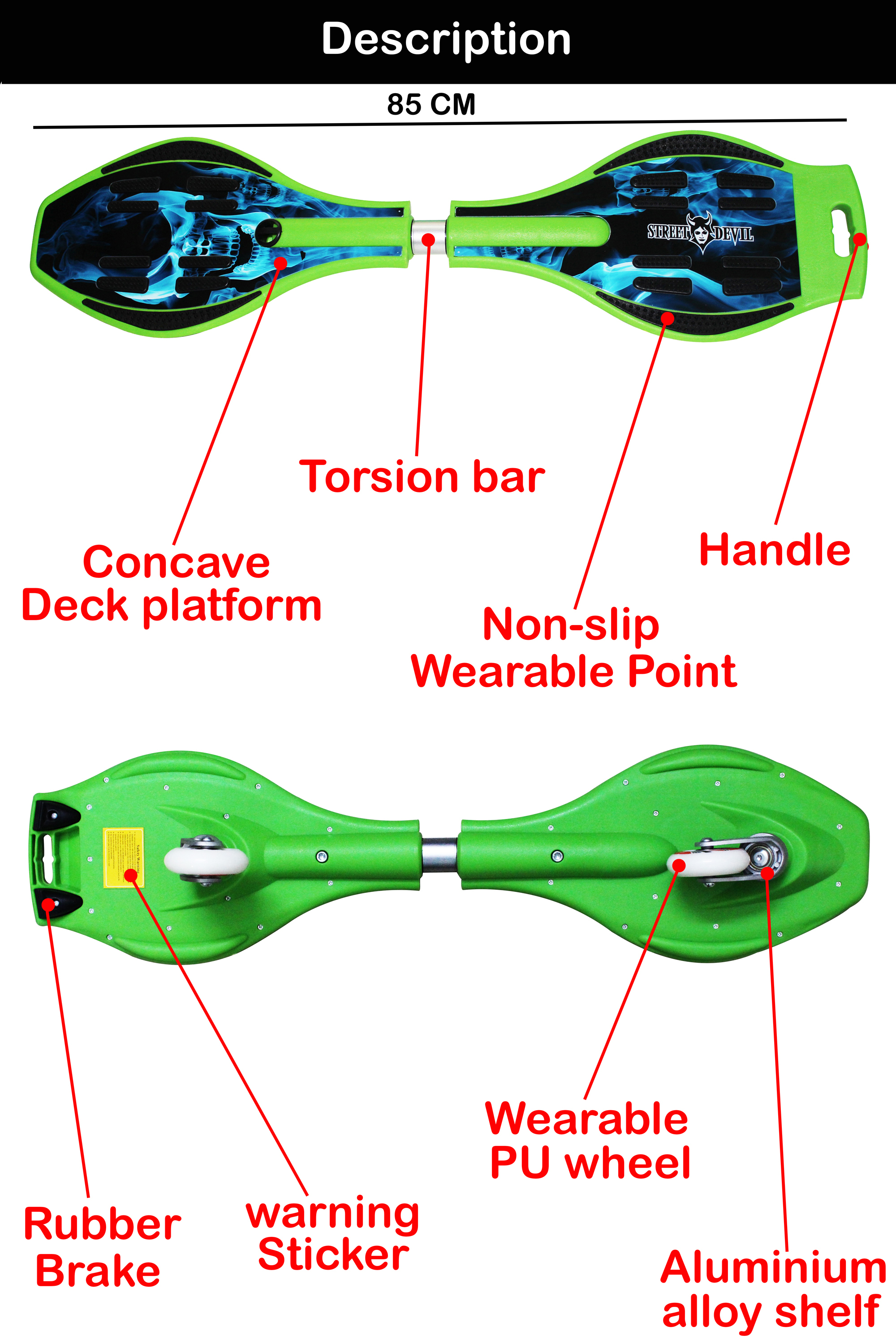 Wave Board With Skeleton
