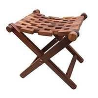 देसी कारीगर लकड़ी का फ़ोल्ड करने योग्य स्टूल/कुर्सी