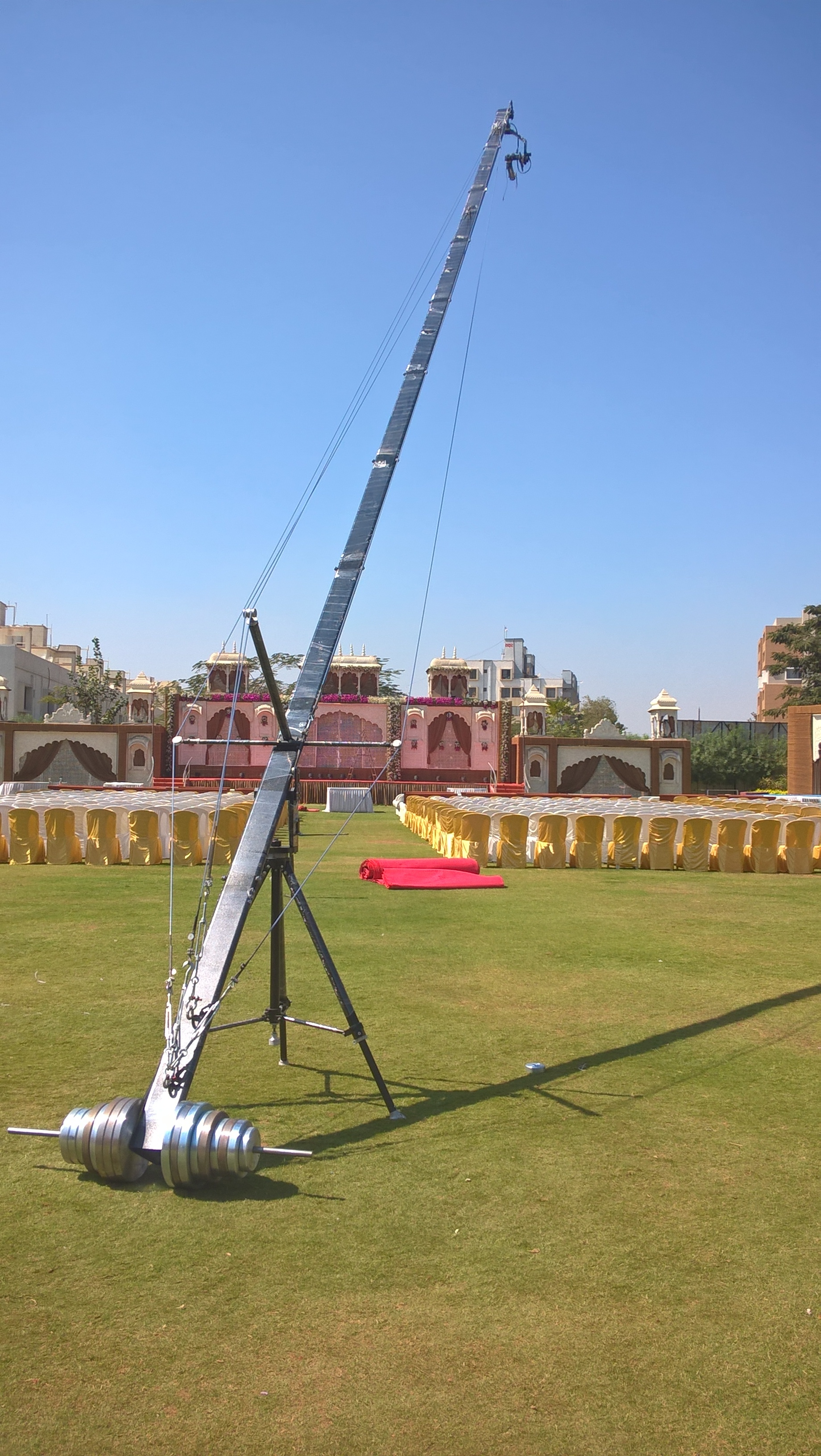 40 Ft Jumbo Jib Crane - Aluminium Triangle Boom, Black Finish, 40 Ft-6 Size