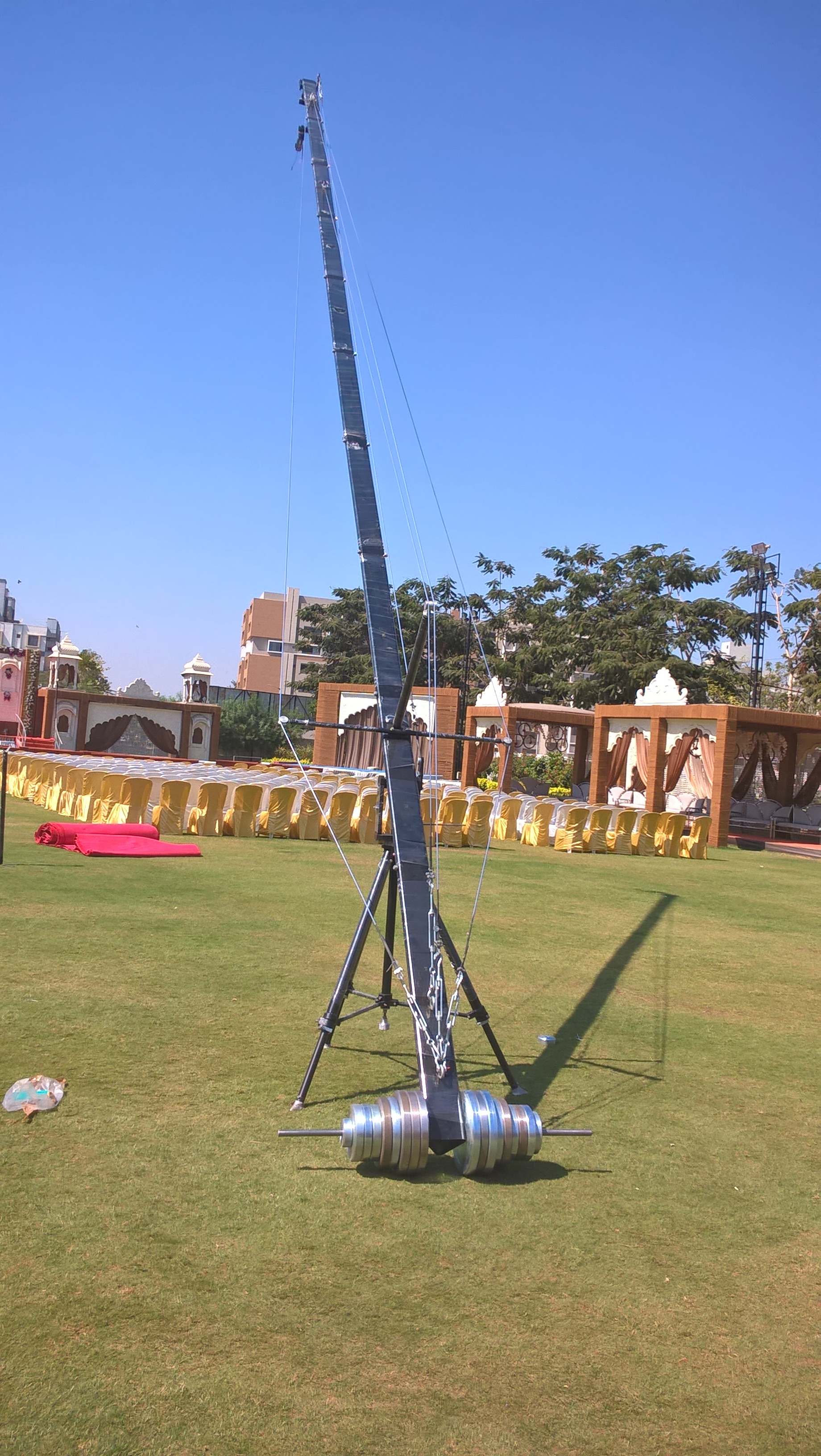 40 Ft Jumbo Jib Crane - Aluminium Triangle Boom, Black Finish, 40 Ft-6 Size