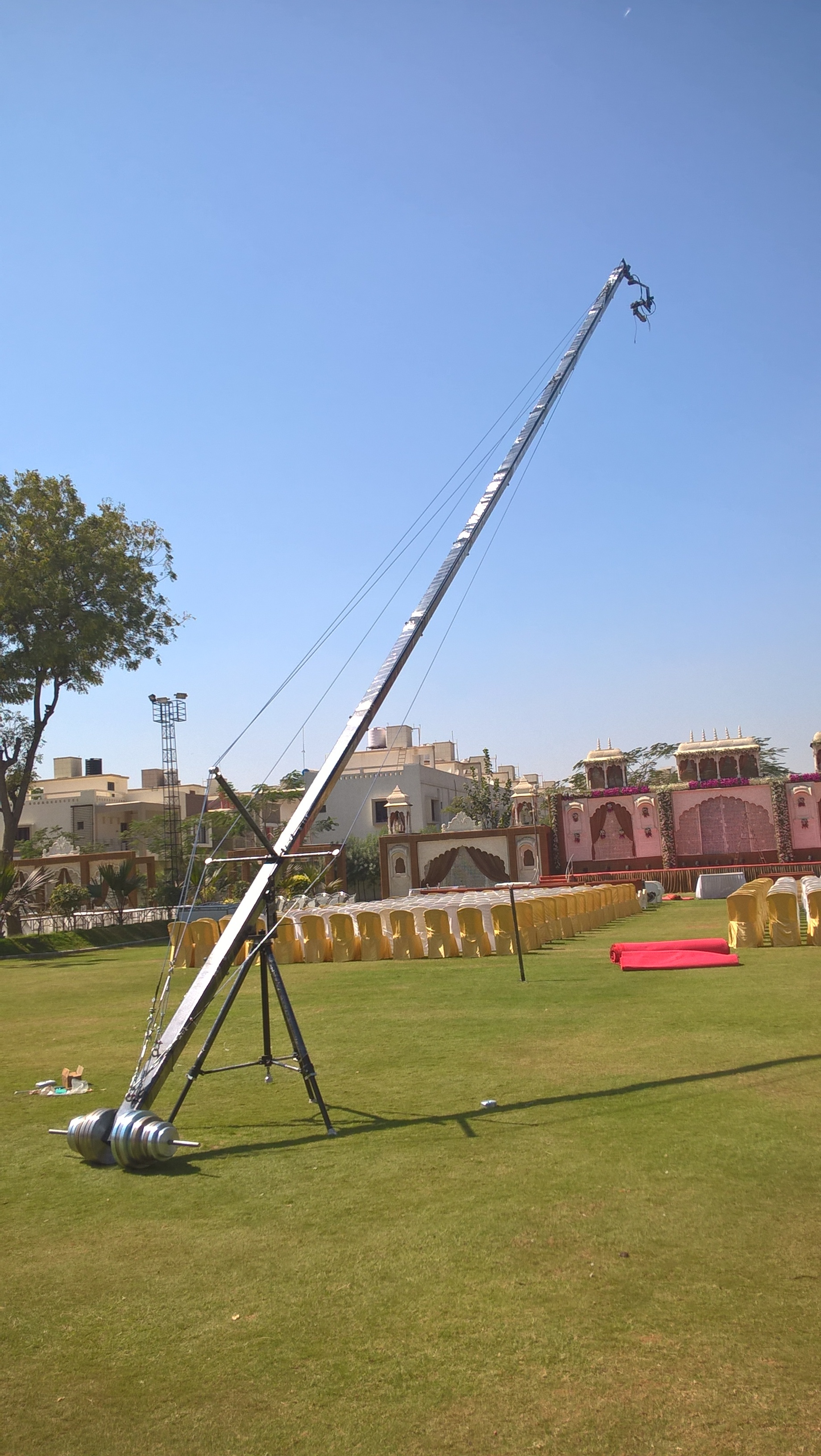40 Ft Jumbo Jib Crane - Aluminium Triangle Boom, Black Finish, 40 Ft-6 Size