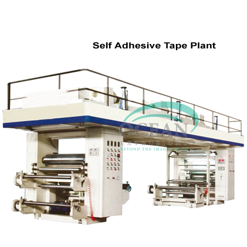 Self Adhesive Tape Plant - BOPP Film, 1000 mm Width, White & Blue | Automatic, PLC Control, Electric Drive, Multi Zone Drying, High Speed 100-120 m/min