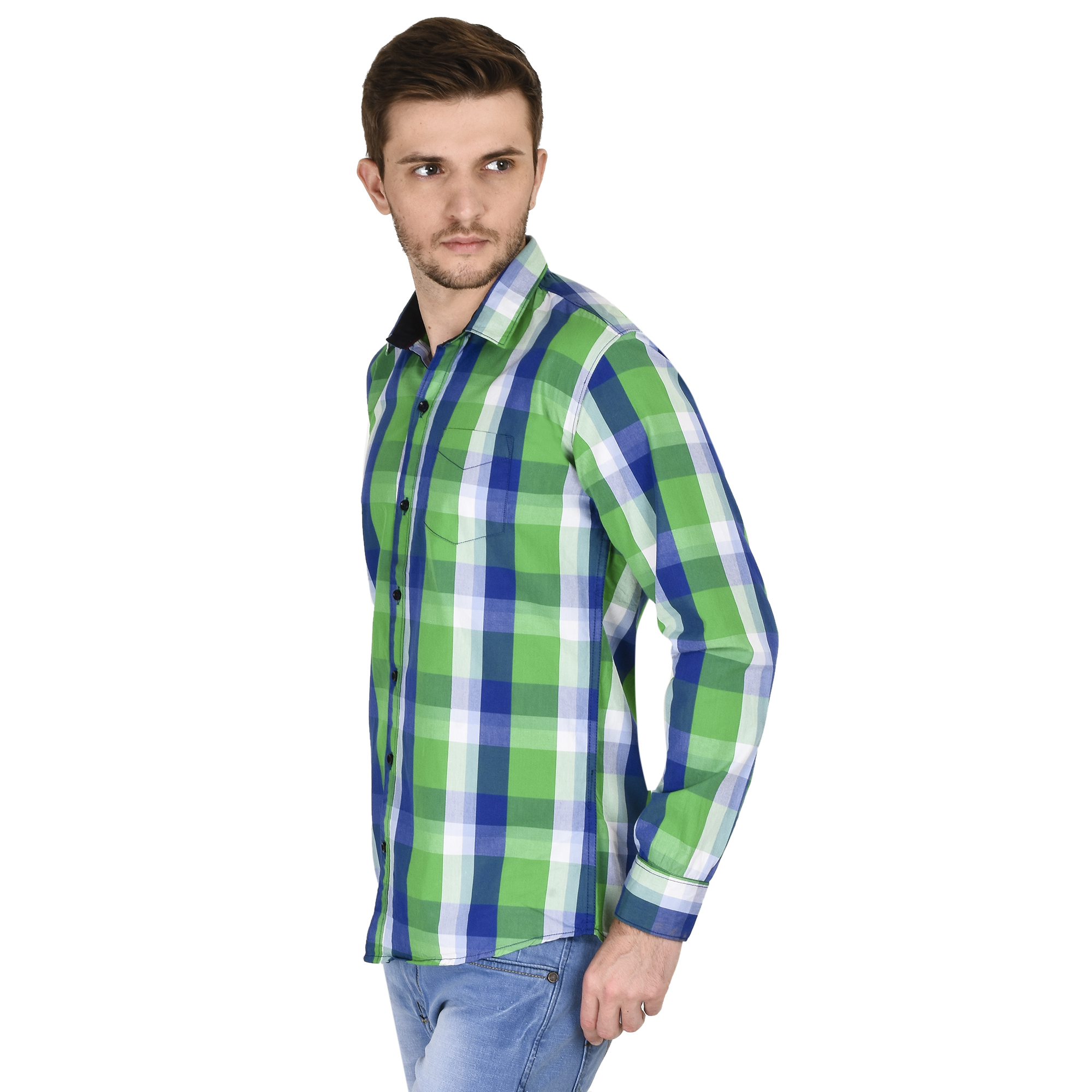 Designer Check Shirt Green