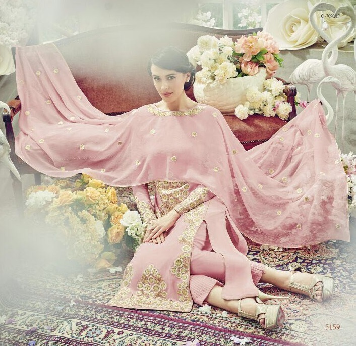 Heavy Georgette Salwar Kameez - Customized Up To 42" | Embroidered Design, Exquisite Handcrafted Women's Attire
