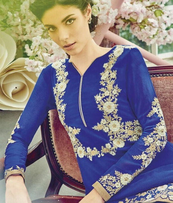 Embroidered Salwar Akmeez Neck Designs Catalogue
