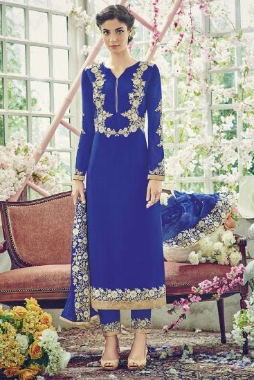 Embroidered Salwar Akmeez Neck Designs Catalogue