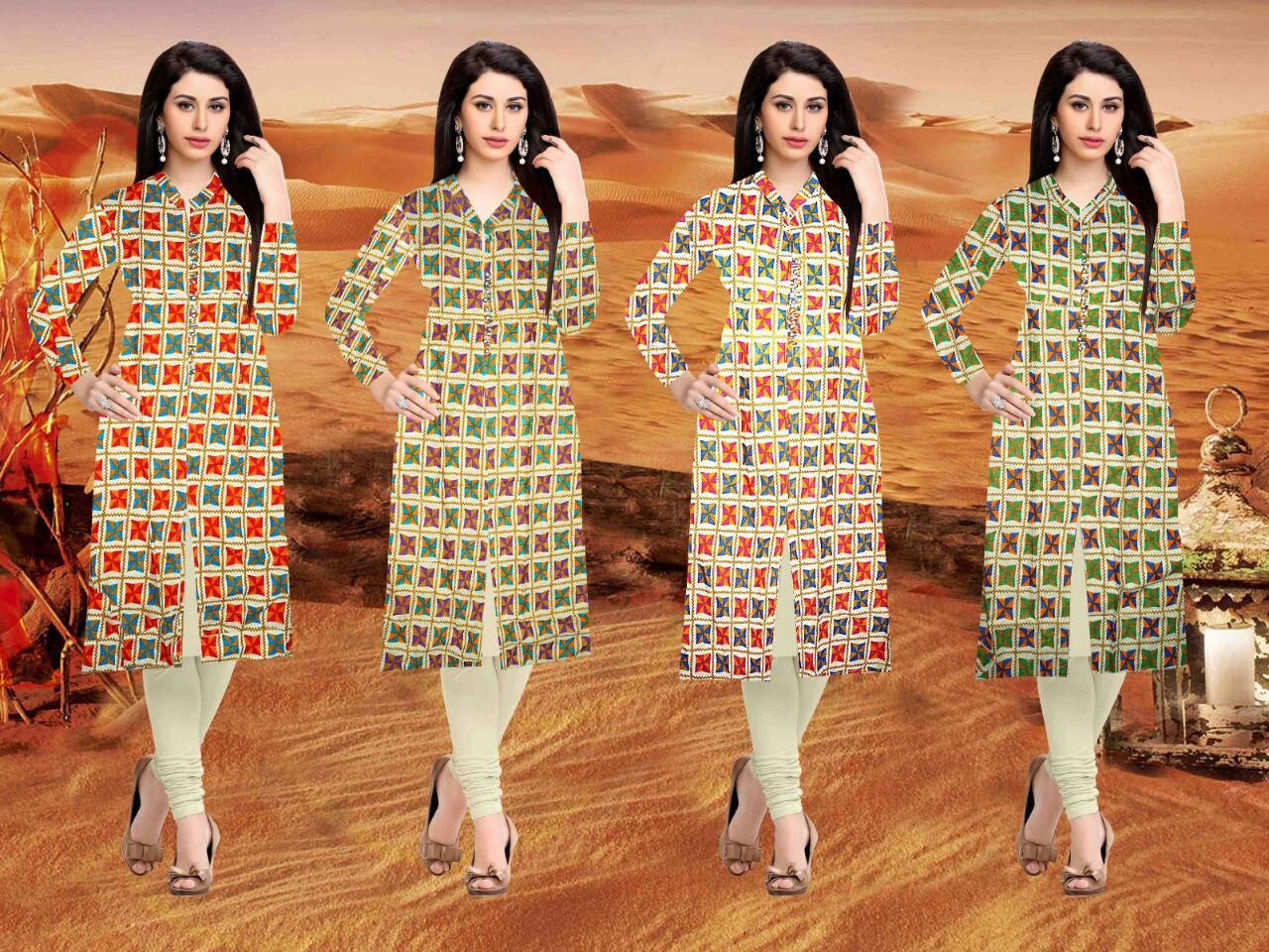Red Print Kurties