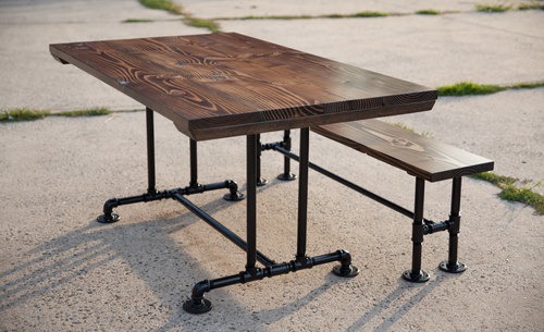 Polished Industrial Pipe Bench
