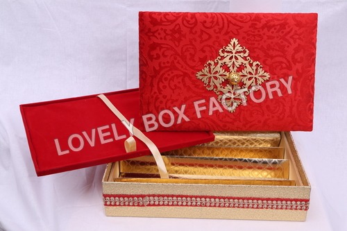 WEDDING SPECIAL - MDF Dual Flap Box, Red | Laser Cut, Customizable, Elegant Design, Durable