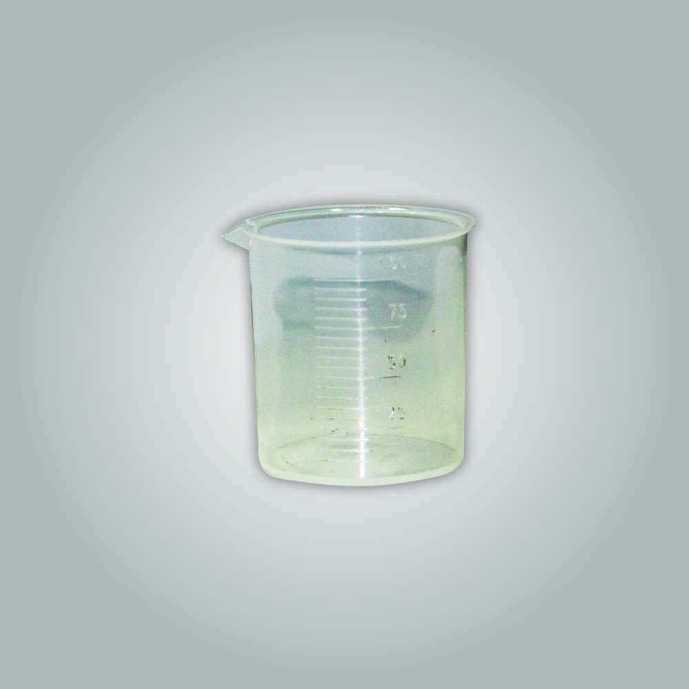 Graduated Drinking Vessel - 100ml Plastic, Clear, 50mm Diameter, 75mm Height | Rustproof, Durable, Graduation Marks, Easy Use