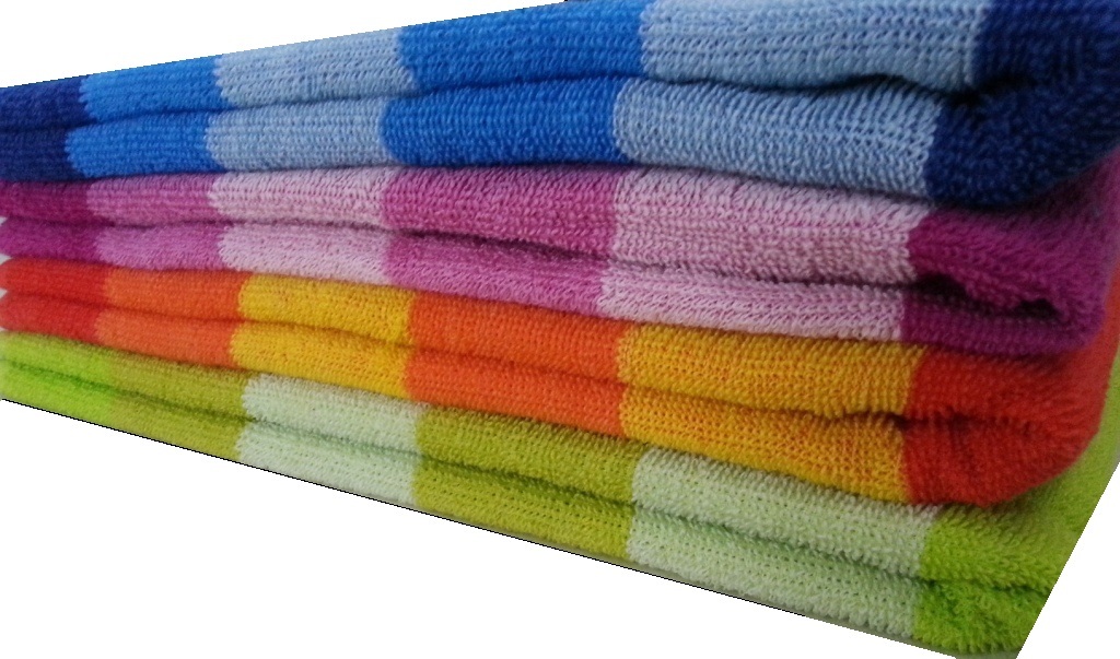 Cabana Towels - 100% Cotton, Various Sizes From 50x90 Cms To 100x180 Cms | Soft Velour And Terry Finish, Trendy Stripe Patterns, Highly Absorbent For Beach, Home, And Hotel Use