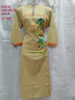 Fancy Kurtis - Cotton and Rayon Blend, 3-4th Sleeve Style for Ladies in All Colors