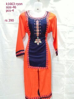 Designer Printed Kurtis - Rayon, 3-4th Sleeve Ethnic Style | All Colors for Ladies
