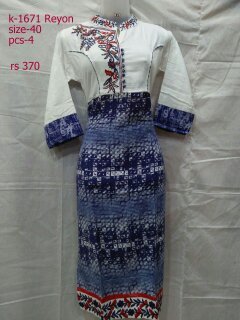 Fancy Kurtis - Rayon Ladies Kurti K-1671 - Color: All Color