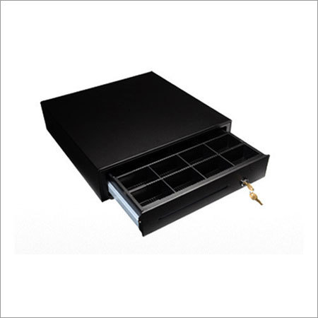 Cash Drawer - Sturdy Metallic Build with RJ11 Interface | Black, 4 Bill and 8 Coin Removable Bin, Lock and Key Available