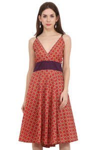open lace back dress Orange Narayanpet Umbrella Cut Dress main image 0