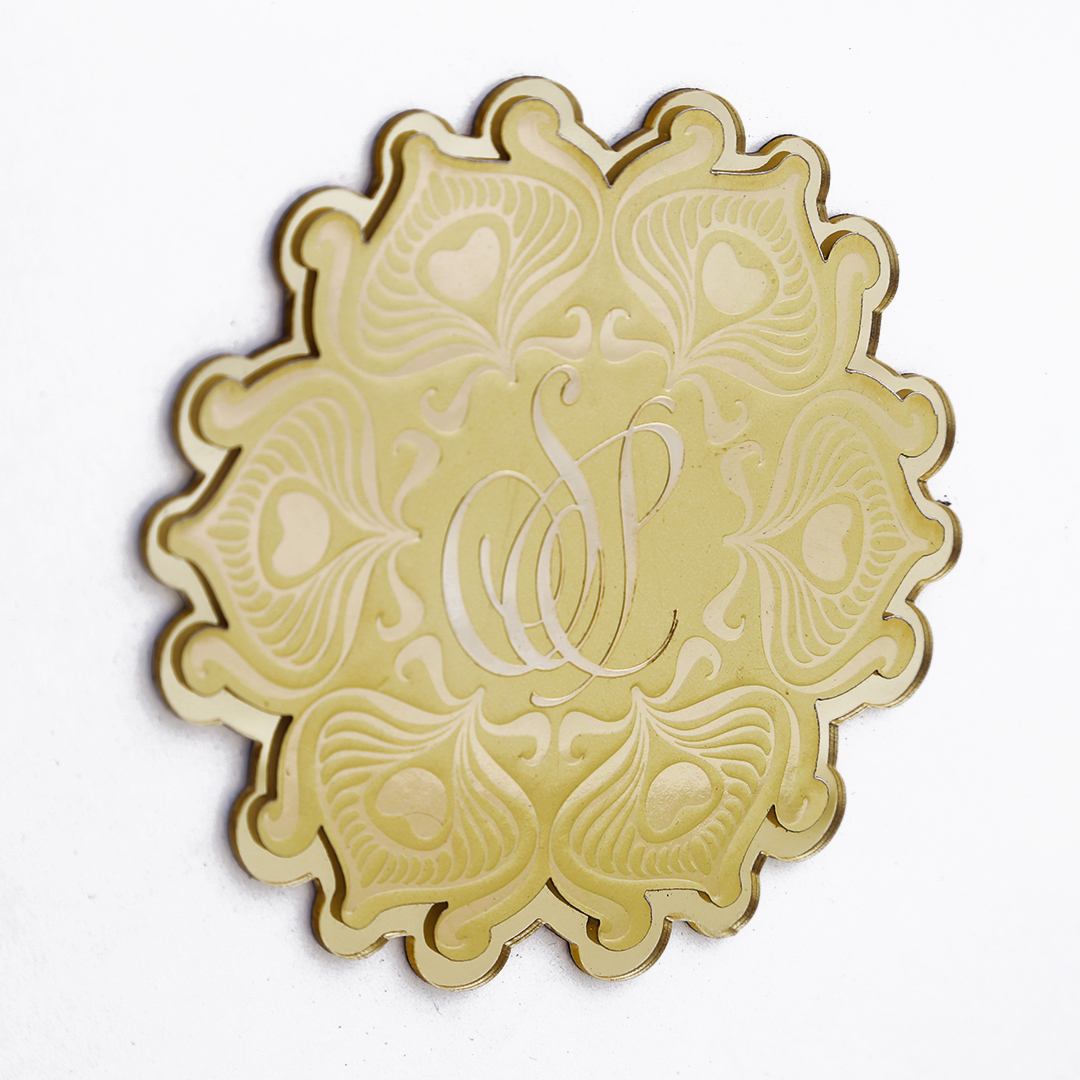 Hot Stamping Metalic Paper Wedding Card Box